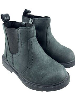 UGG Kids Chelsea Boots Black Nubuck Side Zip Ankle Boots Youth Size 8